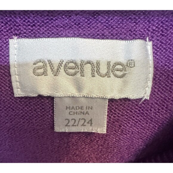 Avenue Women's Plus Purple Cowl Neck Acrylic Loose Half Sleeve Sweater 22-24 - Picture 3 of 5